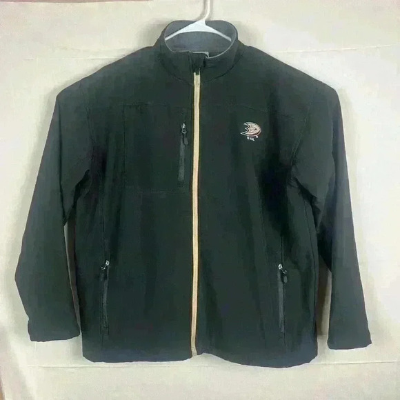 Mens NHL Jacket Knights Apparel XL Anaheim Mighty Ducks Pockets Black Embroidery - Picture 1 of 12